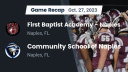 Recap: First Baptist Academy - Naples vs. Community School of Naples 2023