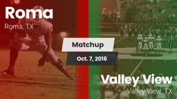 Matchup: Roma vs. Valley View  2016