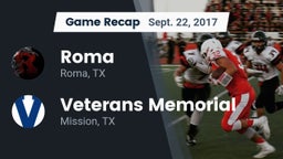Recap: Roma  vs. Veterans Memorial  2017