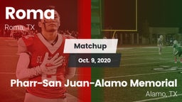 Matchup: Roma vs. Pharr-San Juan-Alamo Memorial  2020