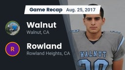 Recap: Walnut  vs. Rowland  2017