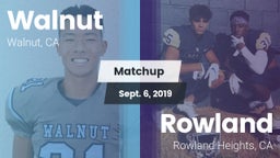 Matchup: Walnut vs. Rowland  2019