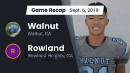 Recap: Walnut  vs. Rowland  2019