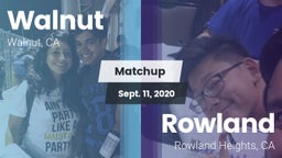 Matchup: Walnut vs. Rowland  2020