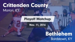 Matchup: Crittenden County vs. Bethlehem  2016