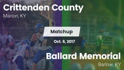 Matchup: Crittenden County vs. Ballard Memorial  2017
