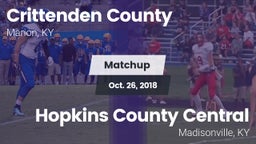 Matchup: Crittenden County vs. Hopkins County Central  2018