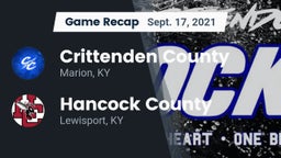 Recap: Crittenden County  vs. Hancock County  2021