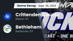 Recap: Crittenden County  vs. Bethlehem  2022