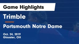 Trimble  vs Portsmouth Notre Dame Game Highlights - Oct. 24, 2019