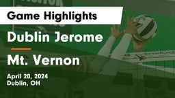 Dublin Jerome  vs Mt. Vernon Game Highlights - April 20, 2024