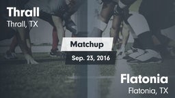 Matchup: Thrall vs. Flatonia  2016