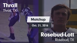 Matchup: Thrall vs. Rosebud-Lott  2016