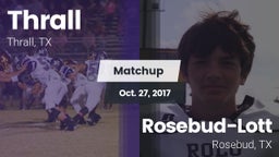 Matchup: Thrall vs. Rosebud-Lott  2017