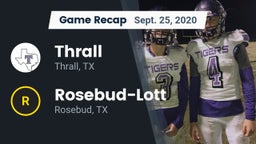 Recap: Thrall  vs. Rosebud-Lott  2020