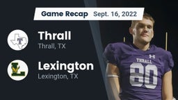 Recap: Thrall  vs. Lexington  2022