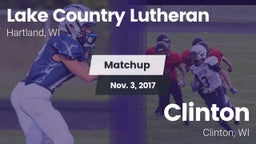 Matchup: Lake Country Luthera vs. Clinton  2017
