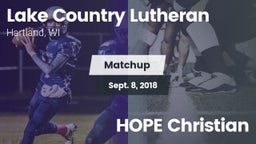 Matchup: Lake Country Luthera vs. HOPE Christian 2018