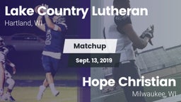 Matchup: Lake Country Luthera vs. Hope Christian  2019