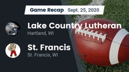 Recap: Lake Country Lutheran  vs. St. Francis  2020