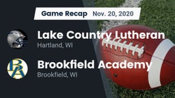 Recap: Lake Country Lutheran  vs. Brookfield Academy  2020