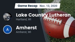 Recap: Lake Country Lutheran  vs. Amherst  2020