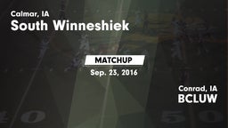Matchup: South Winneshiek vs. BCLUW  2016