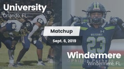 Matchup: University High Scho vs. Windermere  2019