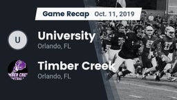 Recap: University  vs. Timber Creek  2019