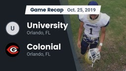 Recap: University  vs. Colonial  2019