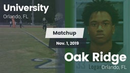 Matchup: University High Scho vs. Oak Ridge  2019