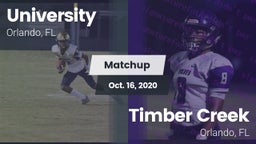 Matchup: University High Scho vs. Timber Creek  2020