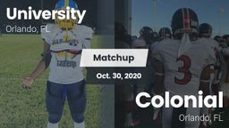 Matchup: University High Scho vs. Colonial  2020