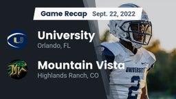 Recap: University  vs. Mountain Vista  2022