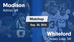 Matchup: Madison vs. Whiteford  2016