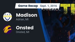 Recap: Madison  vs. Onsted  2016