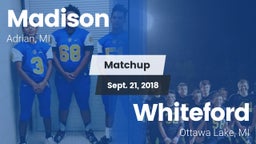 Matchup: Madison vs. Whiteford  2018