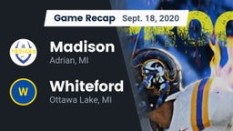 Recap: Madison  vs. Whiteford  2020