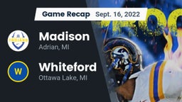 Recap: Madison  vs. Whiteford  2022