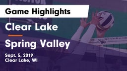 Clear Lake  vs Spring Valley  Game Highlights - Sept. 5, 2019