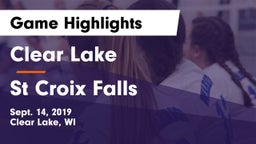 Clear Lake  vs St Croix Falls Game Highlights - Sept. 14, 2019