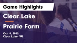 Clear Lake  vs Prairie Farm  Game Highlights - Oct. 8, 2019