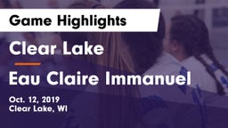 Clear Lake  vs Eau Claire Immanuel Game Highlights - Oct. 12, 2019