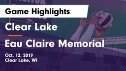 Clear Lake  vs Eau Claire Memorial Game Highlights - Oct. 12, 2019