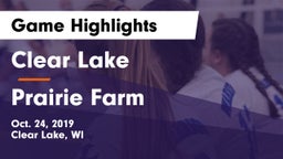 Clear Lake  vs Prairie Farm Game Highlights - Oct. 24, 2019