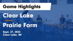 Clear Lake  vs Prairie Farm Game Highlights - Sept. 27, 2022