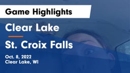 Clear Lake  vs St. Croix Falls  Game Highlights - Oct. 8, 2022