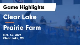 Clear Lake  vs Prairie Farm Game Highlights - Oct. 13, 2022