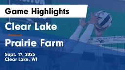 Clear Lake  vs Prairie Farm  Game Highlights - Sept. 19, 2023