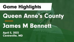 Queen Anne's County  vs James M Bennett Game Highlights - April 5, 2023